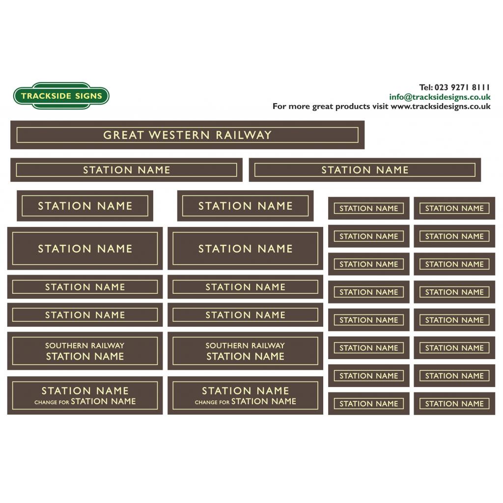 GWR - Station Name Signs - O Gauge | Model Railway Signs | Trackside Signs