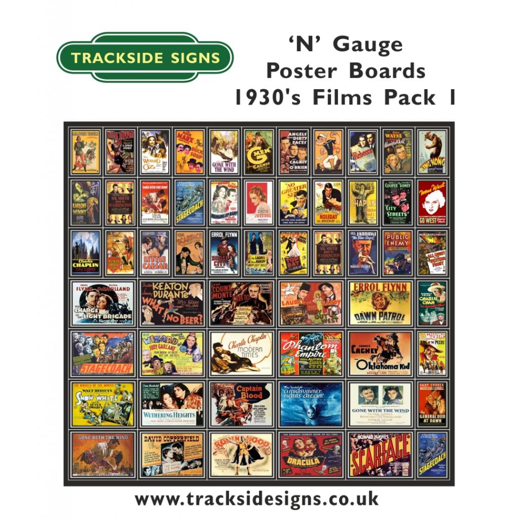 Die Cut 1930's Films Poster Boards N Gauge