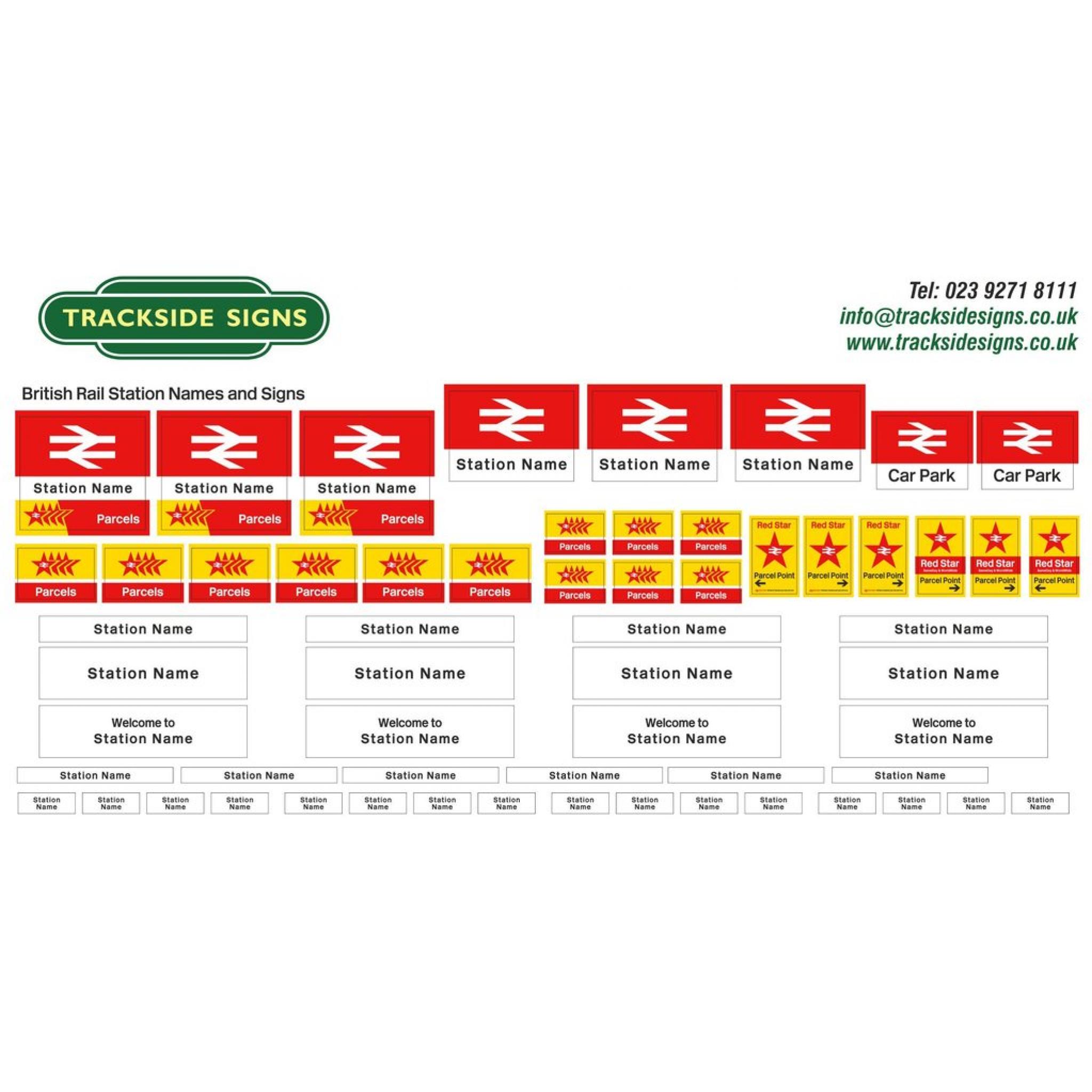British Rail Station Name Signs OO Gauge