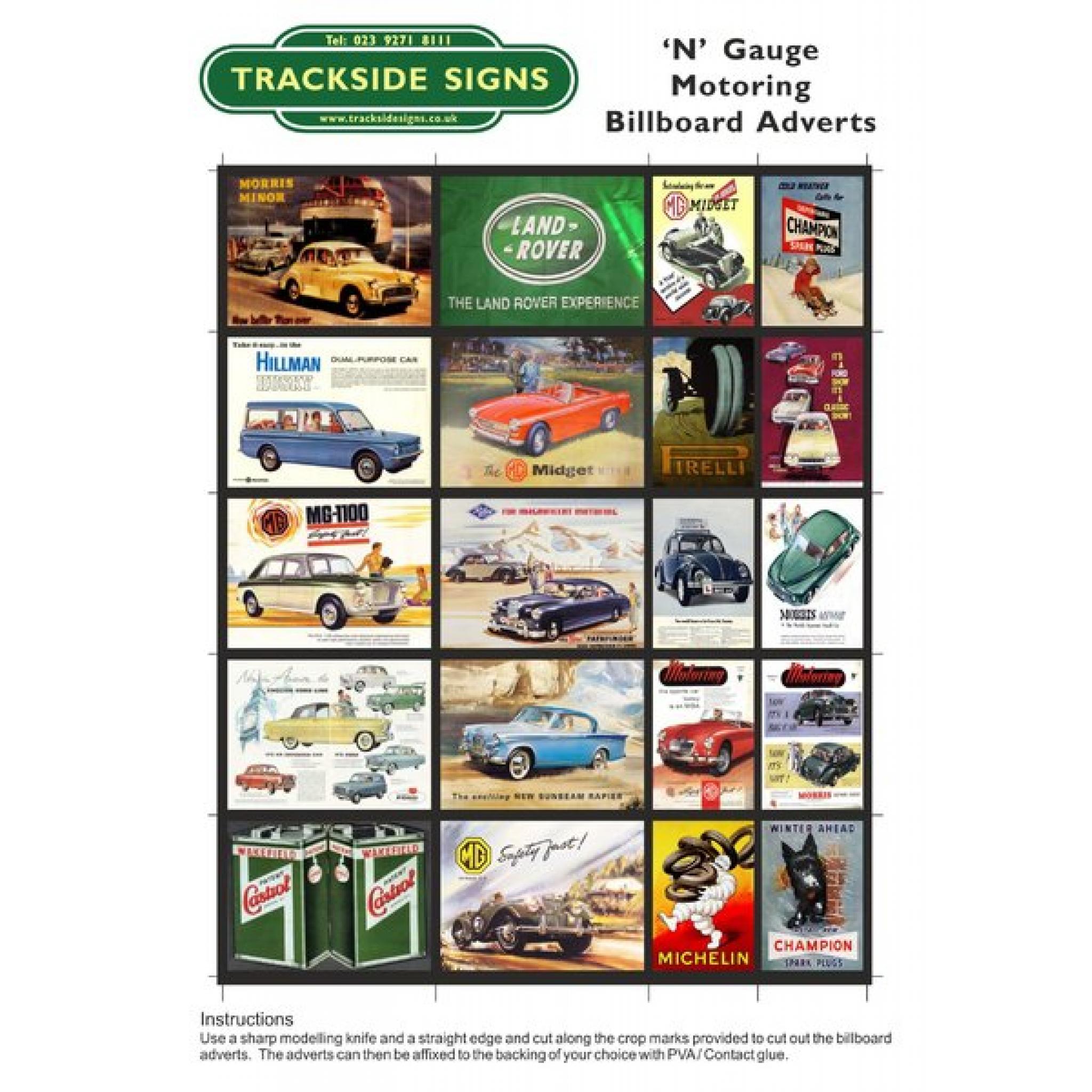 Die Cut Motoring Poster Boards Pack 1