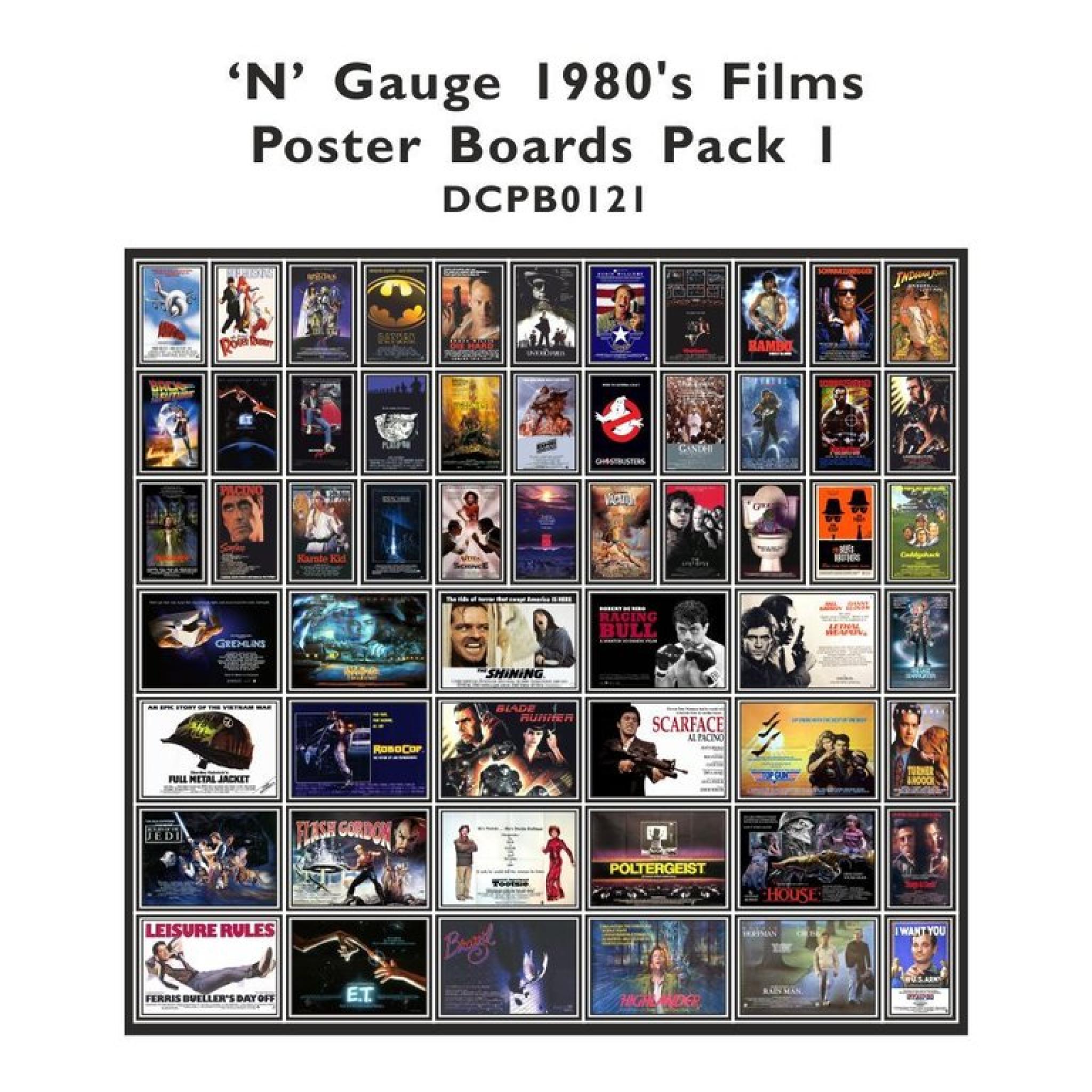 Die Cut 1980's Films Poster Boards N Gauge