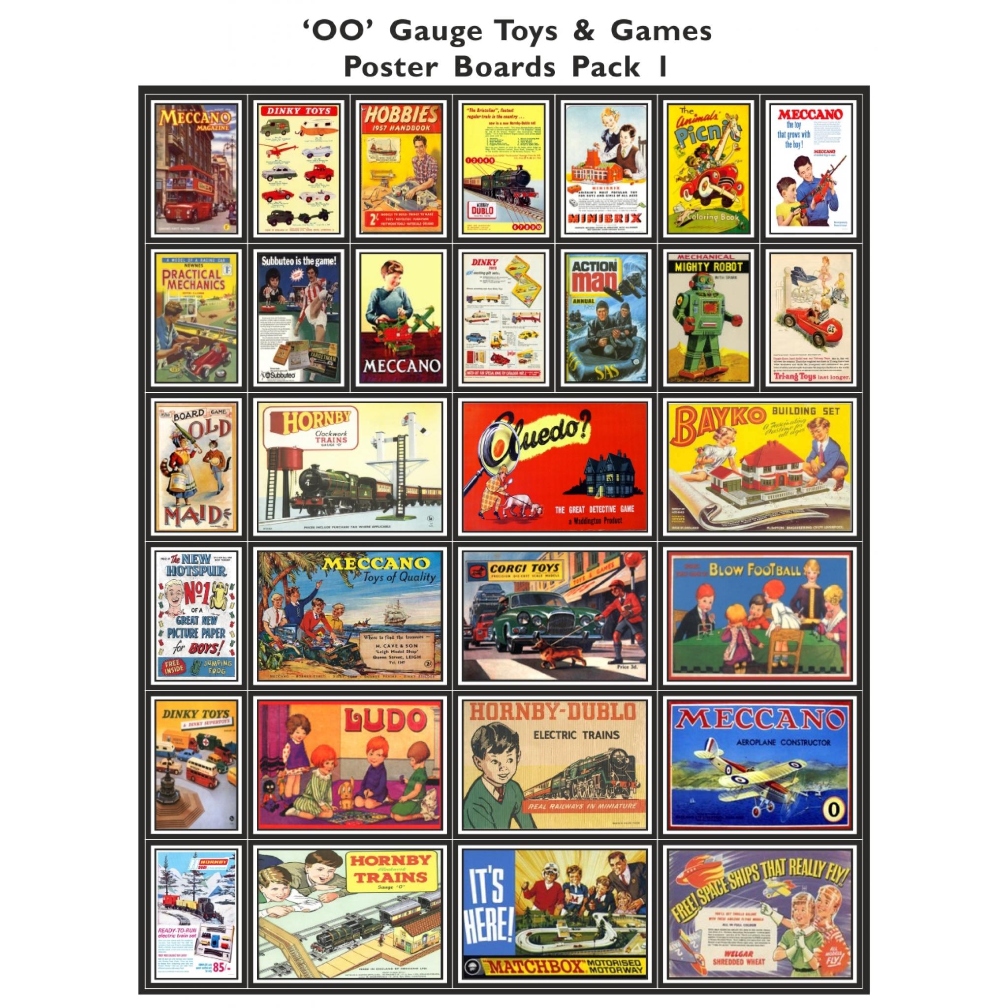 Die Cut Toys & Games Poster Boards Pack 1