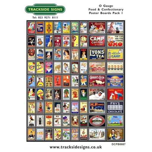 Die Cut Food & Confectionary Poster Boards - O Gauge