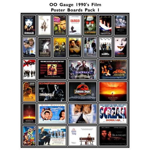 Die Cut 1990's Films Poster Boards Pack 1 - OO Gauge