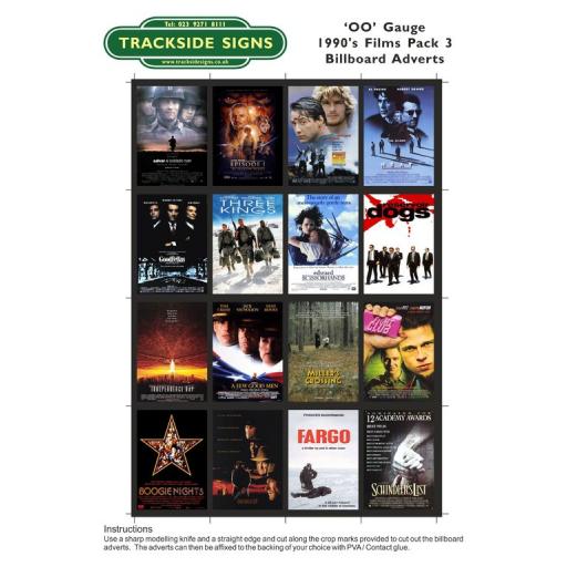 1990's Films Billboard Sheets Pack 3 - OO Gauge