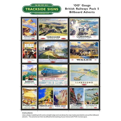 British Railways Billboard Sheet- Pack 5 - OO Gauge