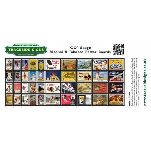 Alcohol & Tobacco Station Poster Board Sheets - 'OO' Gauge