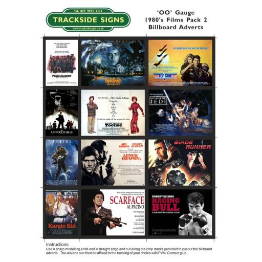 1980's Films Billboard Sheets Pack 2 - OO Gauge