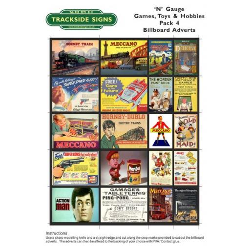 Toys & Games - Billboard Sheets - Pack 4 - 'N' Gauge