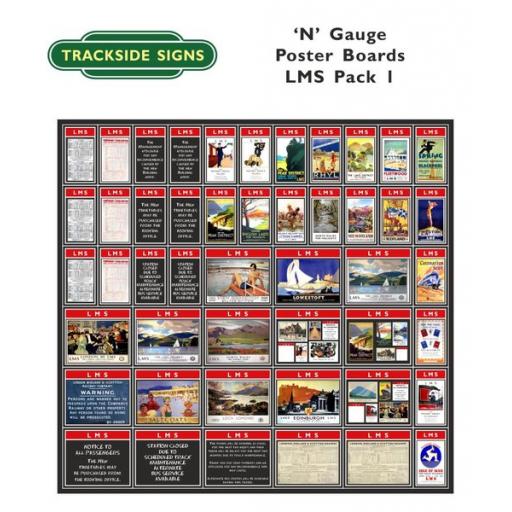 Die Cut LMS Poster Boards (Red) Pack 1 - N Gauge