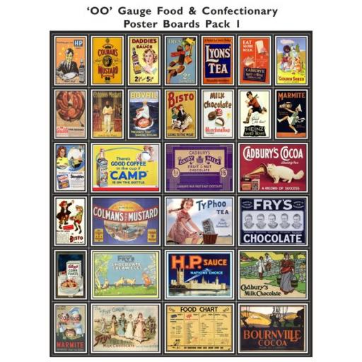 Food & Confectionary OO Scale 4mm High Quality Model Railway Poster Packs 