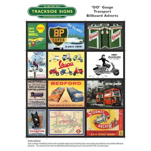 Transportation Billboard Sheets Pack 1 - 'OO' Gauge