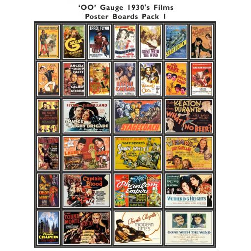 1930's Films Poster Boards Pack 1 - OO Gauge