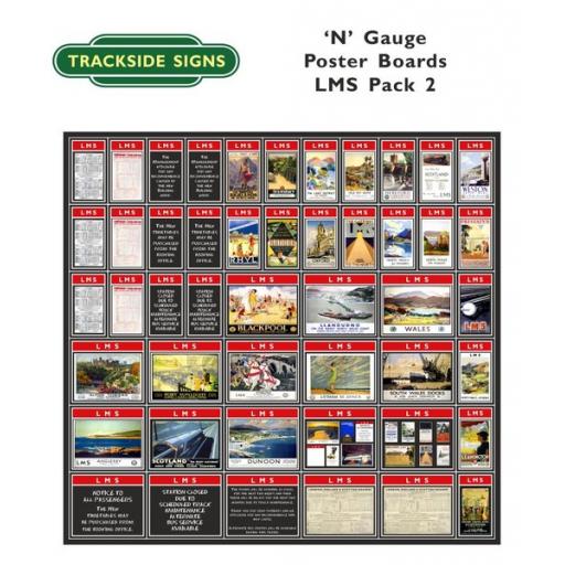 Die Cut LMS Poster Boards (Red) Pack 2 - N Gauge