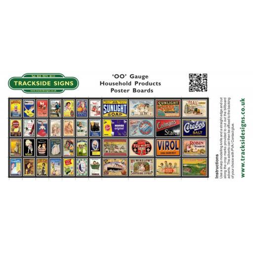 Household Products Station Poster Board Sheets - 'OO' Gauge