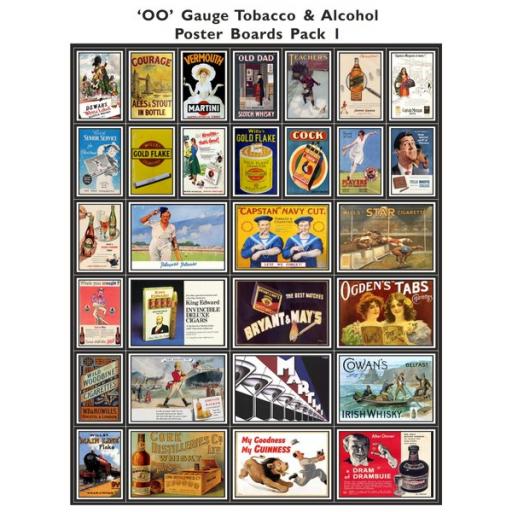 Die Cut Tobacco & Alcohol Poster Boards Pack 1