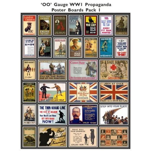 Die Cut WW1 Propaganda Poster Boards Pack 1