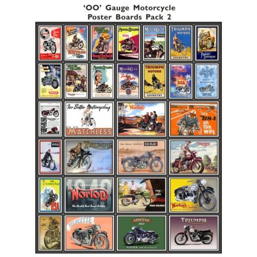 Die Cut Motorcycle Poster Boards Pack 2